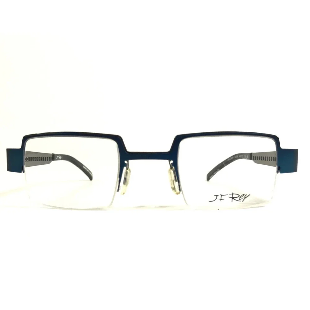 J.F. Rey Eyeglasses Frames JF2384 2206 Dark Blue Dark Gray Square 43-23-133
